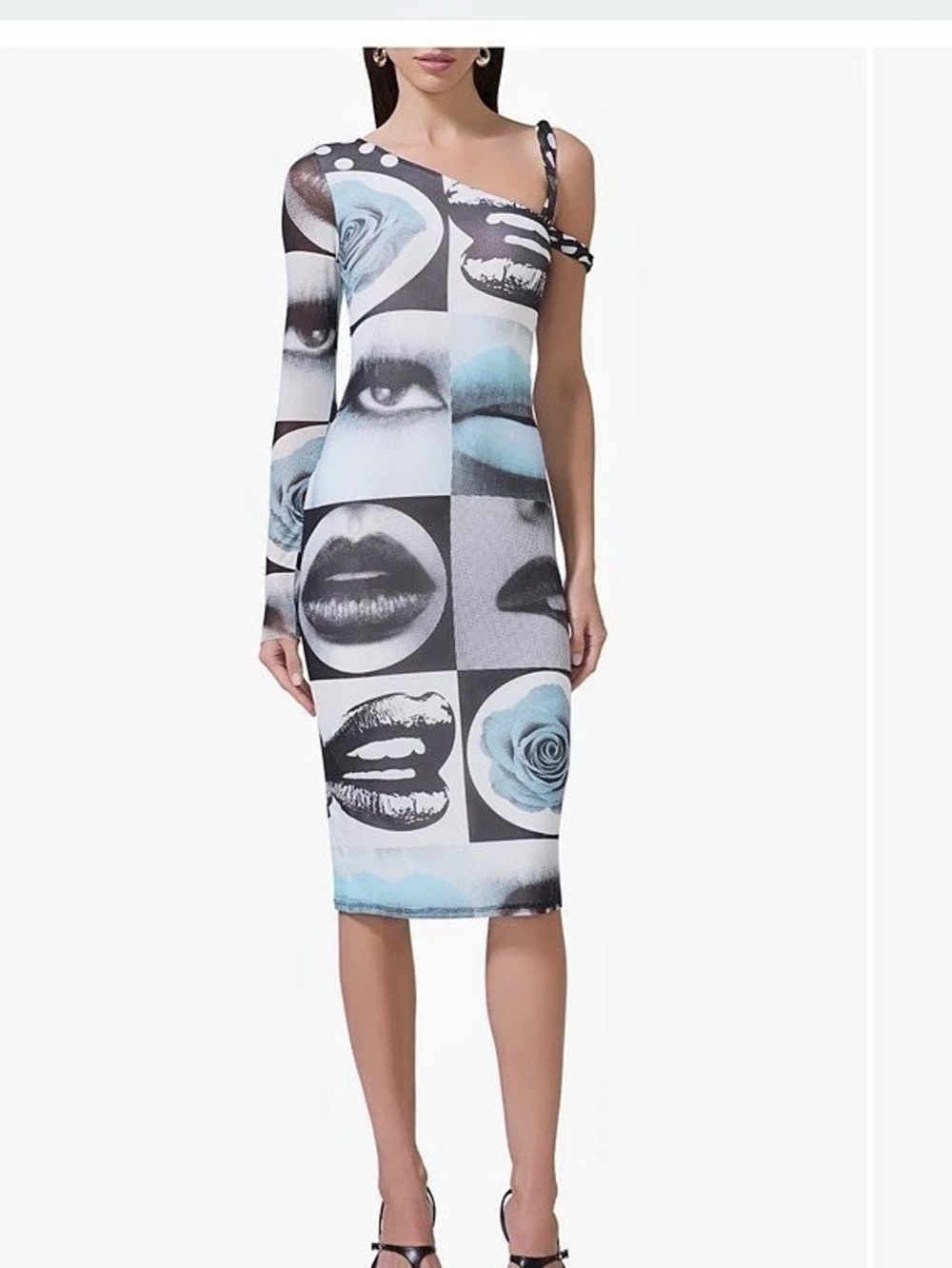 Afrm Pop Art Dress Abstract Print Midi Dress in Medium